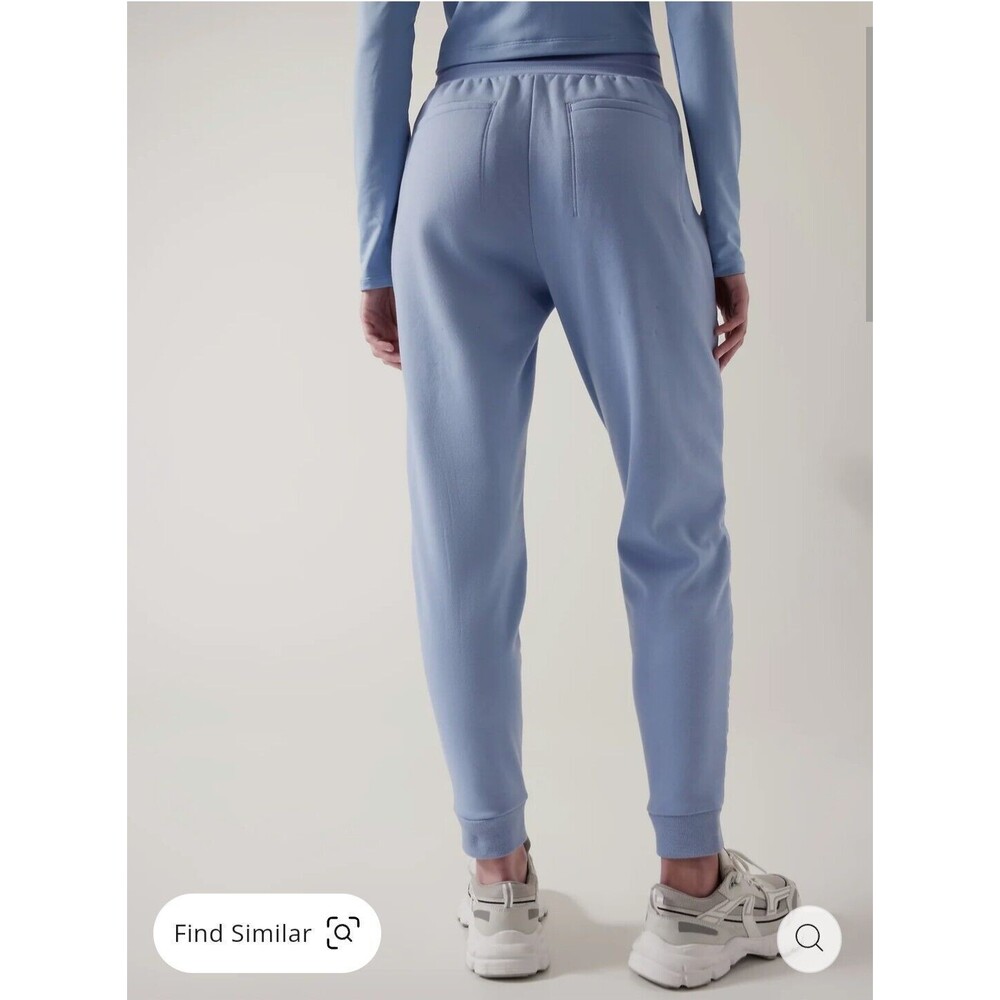 Athleta Apres Ski Jogger Heron Blue Winter Pants Quilted Size 8 NWT Warm Cozy - Picture 3 of 11